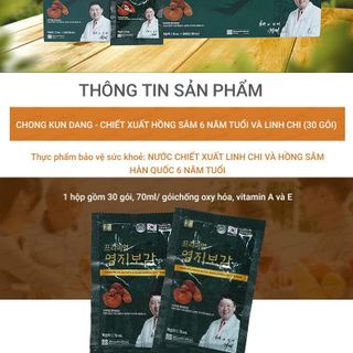 Chiết Xuất Linh Chi Và Hồng Sâm Hàn Quốc 6 Năm Tuổi 70mlx30 Gói