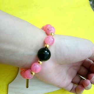 chuỗi đeo tay phong thủy hạt đá mix kim loại
