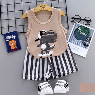 Bộ đồ cho bé gái hình thú chất liệu thun cotton thoáng mát 106-107-108