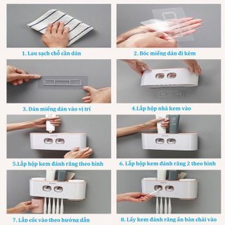 Hộp nhả kem đánh răng tự động cao cấp ECOCO không cần khoan tường