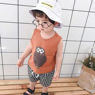Bộ đồ cho bé gái hình thú chất liệu thun cotton thoáng mát 110
