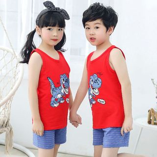 Bộ đồ cho bé trai hình thú chất liệu thun cotton thoáng mát 106-107-108