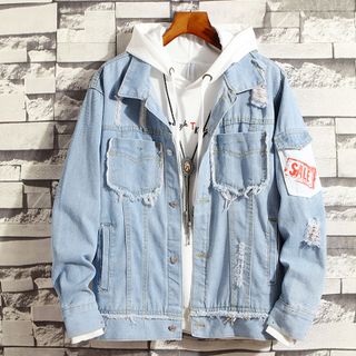 Áo khoác jean nam phong cách bụi không nón- 106