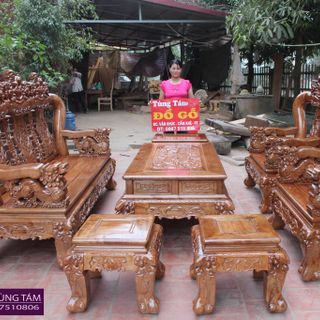 Bộ Nghê Đỉnh Gỗ Re Gừng Tay 14 10 món