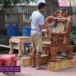 Bộ Nghê Đỉnh Gỗ Re Gừng Tay 14 10 món