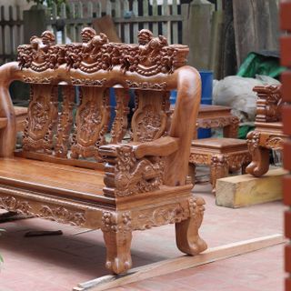Bộ Nghê Đỉnh Gỗ Re Gừng Tay 14 10 món