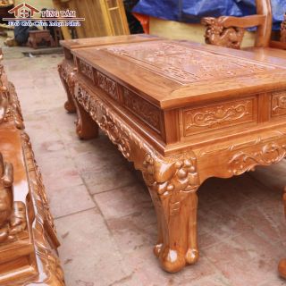 Bàn Ghế Nghê Đỉnh Cột 14 Gỗ Re Gừng