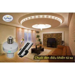 Đui đèn điều khiển từ xa mạ vàng có Remote Đuôi đèn E27 điều khiển từ xa bằng sóng RF