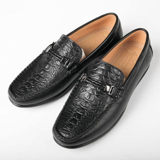 Giày lười da bò thật in vân thời trang GM16