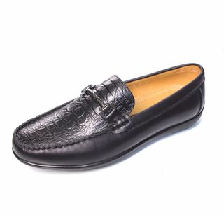 Giày lười da bò thật in vân thời trang GM16