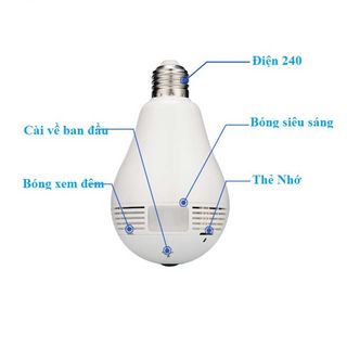 CAMERA IP WIFI BÓNG ĐÈN QUAY TOÀN CẢNH 360 ĐỘ NETCAM B2L FullHD 1080 20MP Tặng Kèm Thẻ Nhớ 64GB - BH 24 THÁNG 1 ĐỔI 1 TRONG 14 NGÀY