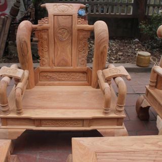 Bộ Ghế Tần Thủy Hoàng Gỗ Gõ Đỏ Tay 12