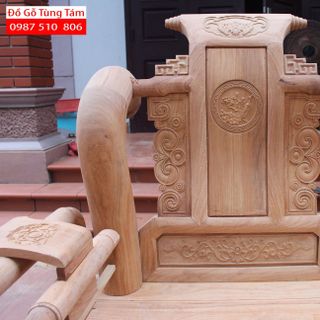 Bộ Ghế Tần Thủy Hoàng Gỗ Gõ Đỏ Tay 12