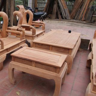 Bộ Ghế Tần Thủy Hoàng Gỗ Gõ Đỏ Tay 12