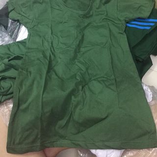 Áo Thun Trắng Xanh Bộ Đội