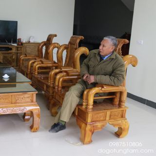 Bàn Ghế Tần Thủy Hoàng Gỗ Mít tay 12