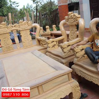 Bàn Ghế Nghê Đỉnh Gỗ Gõ Đỏ
