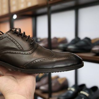 Giày tây cánh bướm wingtip da bò thật GCS28