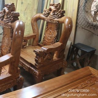 Bộ Nghê Đỉnh Gỗ Re Gừng Tay 14