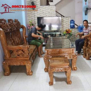 Bộ Nghê Đỉnh Gỗ Re Gừng Tay 14