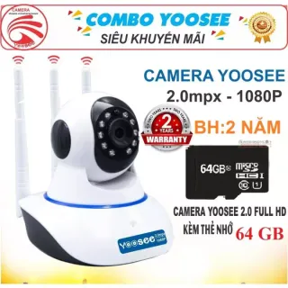 CAMERA WIFI - YOOSEE WIFI SIÊU NÉT 20 FULL HD 1920 x 1080P Tặng Kèm Thẻ Nhớ 64GB Trị Giá 300k 1 BỘ ỐC VÍT TREO CAMERA - BẢO HÀNH 2 NĂM 1 ĐỔI 1 TRONG 14 NGÀY giá sỉ