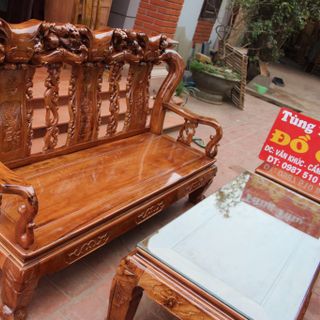 Bộ Ghế Đào Chim Đẹp Gỗ Gụ Vip