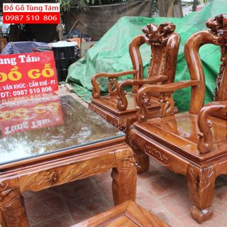 Bộ Ghế Đào Chim Đẹp Gỗ Gụ Vip