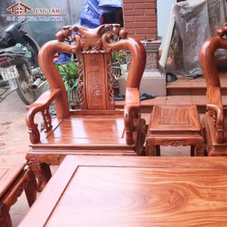 Bộ Ghế Minh Quốc Đào Chim Gỗ Hương Tay 12