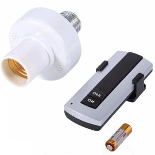 Đui đèn điều khiển từ xa mạ vàng có Remote Đuôi đèn E27 điều khiển từ xa bằng sóng RF