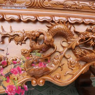 Sập Thờ Gỗ Gụ Tứ Linh Lệch