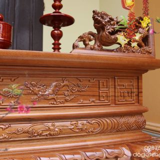Sập Thờ Gỗ Gụ Tứ Linh Lệch