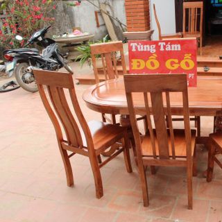 Bộ Bàn Ăn Bầu Dục Gỗ Xoan giá sỉ