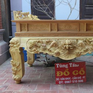 Sập Thờ Gỗ Mít Chân 20 Đục Tứ Linh