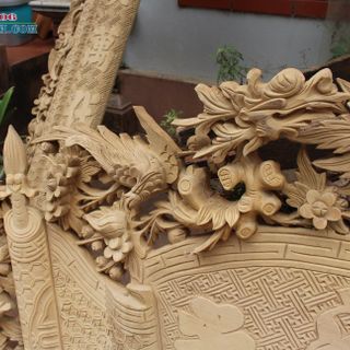 Bộ Cuốn Thư Câu Đối Gỗ Rổi