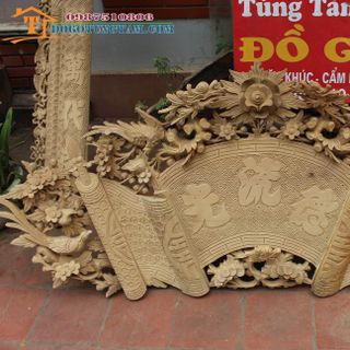 Bộ Cuốn Thư Câu Đối Gỗ Rổi