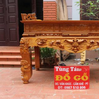 Sập Thờ Gỗ Mít Đục Phúc Mai