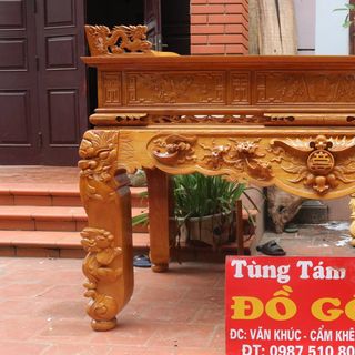 Sập Thờ Gỗ Mít Đục Phúc Mai