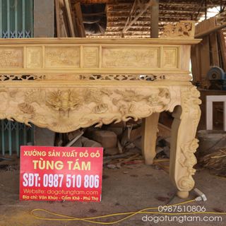 sập thờ tứ linh gỗ mít chân 14