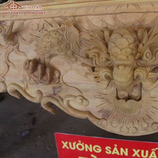 sập thờ tứ linh gỗ mít chân 14