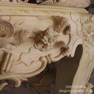 sập thờ tứ linh gỗ mít chân 14