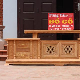 Kệ Tivi Cánh Tổ Ong Gỗ Gõ Đỏ