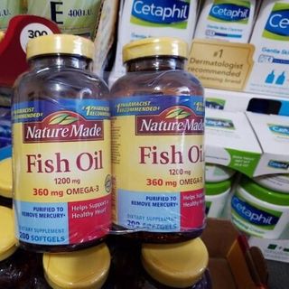 Viên uống dầu cá Fish Oil 1200mg 200 viên hàng air Mỹ