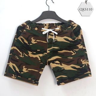 Quần Short Kaki Nam Lưng Thun Họa Tiết Lính 2019