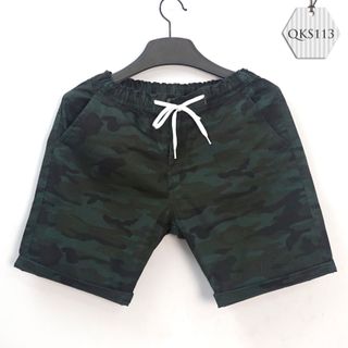 Quần Short Kaki Nam Lưng Thun Họa Tiết Lính 2019