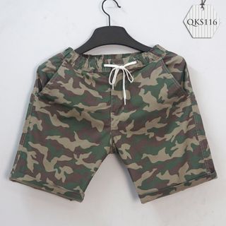 Quần Short Kaki Nam Lưng Thun Họa Tiết Lính 2019