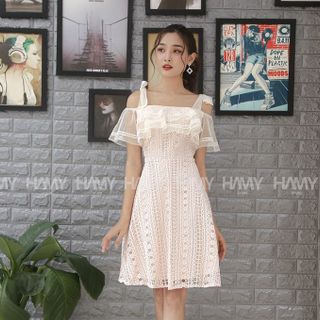ĐẦM REN CỘT NƠ VAI