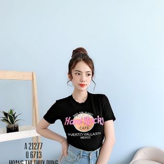 ÁO THUN GÂN CHỮ MÀU