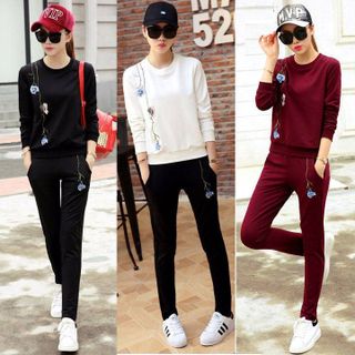 Đồ bộ thể thao nữ hoa hồng xanh TT319