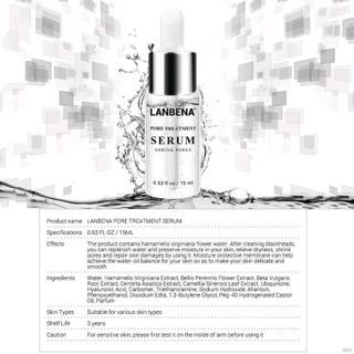 Serum LANBENA giúp thu nhỏ lỗ chân lông và làm sạch mụn đầu đen hiệu quả