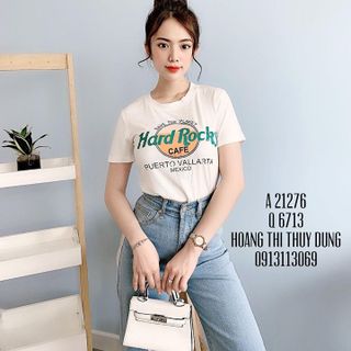 ÁO THUN GÂN CHỮ MÀU